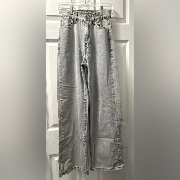 SHEIN Light Blue Wash Wide-Leg Jeans - Size XS - Picture 1 of 9